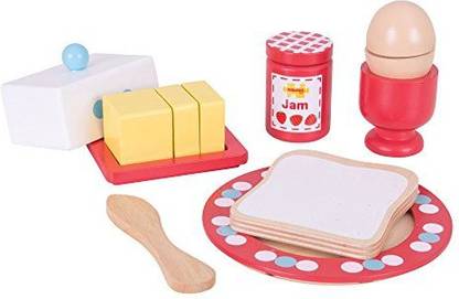 Bigjigs Toys Wooden Breakfast Set - Play Food And Role Play For Children