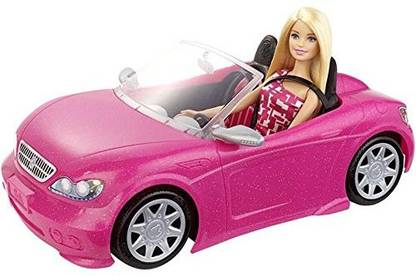 MATTEL Barbie Doll And Glam Convertible Car
