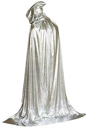 Generic [210Cm Silver] Halloween Hooded Cloak Christmas Party Cape Cosplay Costume