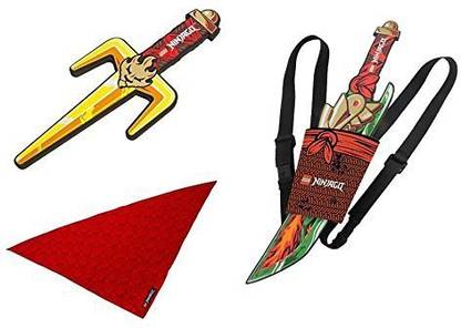Generic Lego Ninjago Bundle Ninja Set Sword & Sheath 853447, Fork Weapon 851336, Bandana 851339