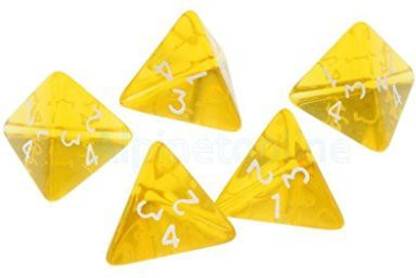Alpinetopline 5 X Multi-Sided Dice Set D4 Dungeons & Dragons Trpg Games Role Play Yellow