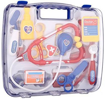 JJX TECH Szjjx Deluxe Puzzle Simulation Medicine Box Doctor Toys Set Kids Pretend Play Doctor Set Doctor Nurse Medical Kit Playset For Kids Child Care Box Doctor Tools Toys - Blue
