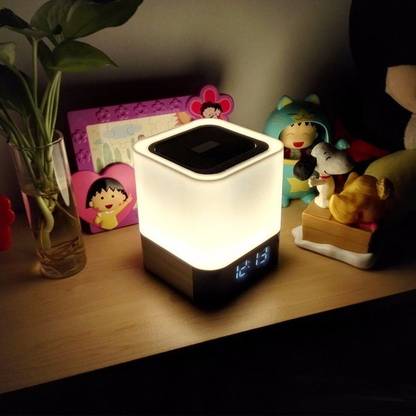 Flintstop Wireless Bluetooth Speaker with Alarm Clock and Led Touch Lamp Night Lamp
