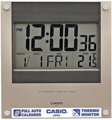 CASIO Digital 23.6 cm X 22.1 cm Wall Clock
