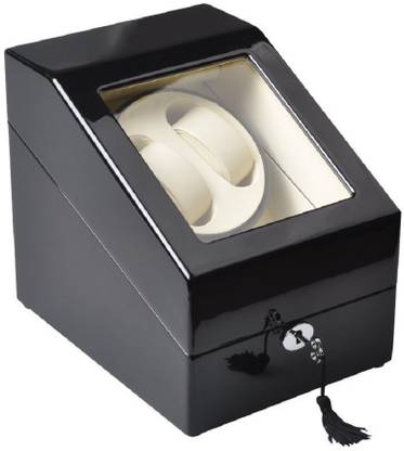 Medetai AUTOMATIC WATCH WINDRE Fashion Daul Channel Automatic Watch Winder, Modes Box Case Locks Black Wooden Watch Winder Watch Winder 2160 Watch Winder