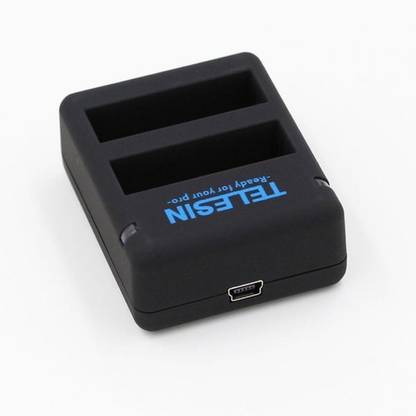 Telesin Dual Charger for GoPro Hero 4 | Two Battery Charging Tide  Camera Battery Charger