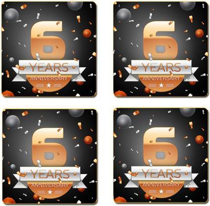 ME&YOU Square Wood Coaster Set