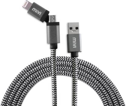 Mivi Lightning Cable 5 m 2 in 1 Apple Lightning and Micro usb