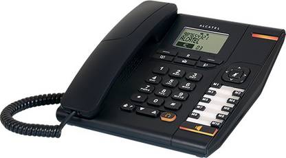 Alcatel T-780 Black corded landline phone with 2 line display & hand free function\10 direct memories & 170 names & number diretory Corded Landline Phone