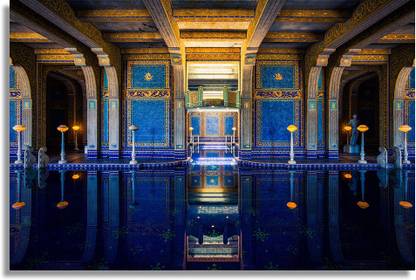 fancy pool with beautiful design of ceiling and interiors Paper Print