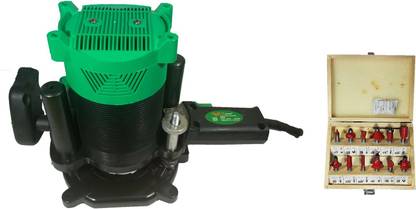 Inditrust 12mm Router machine with 12 8mm router bits, 3 12mm router bits and 1 M12 to M8 adapter for wood working Rotary Tool