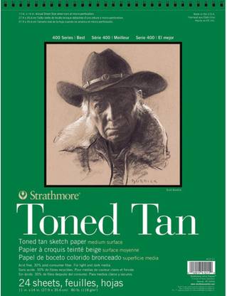 Strathmore 400 Toned Tan Short Side Micro-perforated Bound Sketch Pad