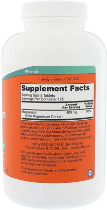 Now Foods Now Foods, Magnesium Citrate,