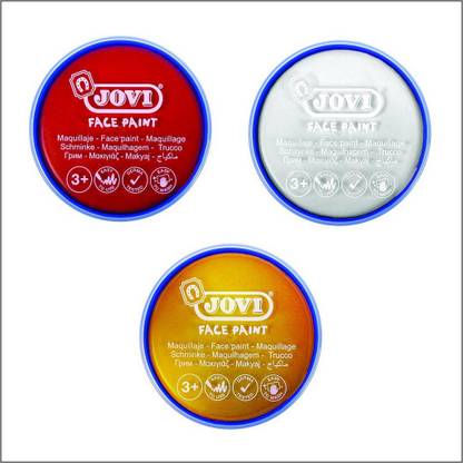 Jovi Face Paint 3 jars of 20 ml each - Red, White, Gold