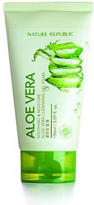 Nature Republic Soothing And Moisture Aloe Vera Cleansing Gel Foam Face Wash