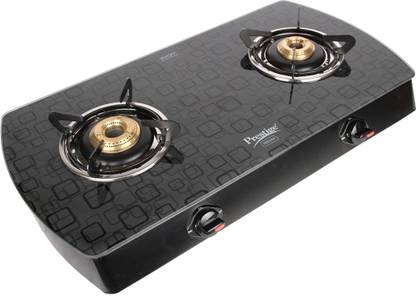 Prestige Designer 2 Burner Top -GTS 02 D Glass Manual Gas Stove