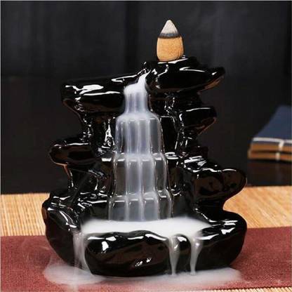 Shopozo Fountain Looking Smokefall Incense Burner/Holder with Pack of 10 Incense Cones Polyresin Incense Holder