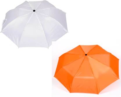 ANCHOR 3 Fold Auto Open White,Orange Umbrella