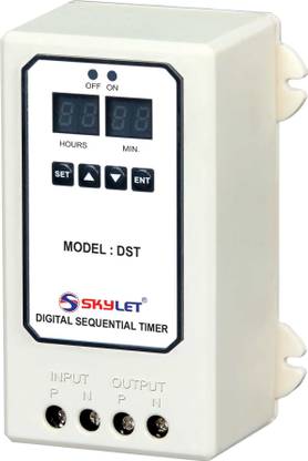 SKYLET Single Phase(230 v)Digital Sequential Timer for one load to operate Simultaneously,20 amp capacity Programmable Electronic Timer Switch