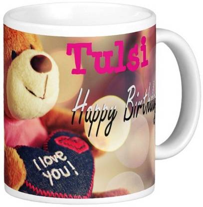 Exocticaa Happy Birthday Tulsi Ceramic Coffee Mug