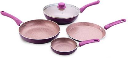 WONDERCHEF Sanjeev Kapoor's Royal Velvet Set Purple (4Pcs) Induction Bottom Non-Stick Coated Cookware Set