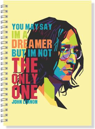 AccuPrints John Lennon Motivational & Inspirational Quotes A5 Diary Ruled 140 Pages