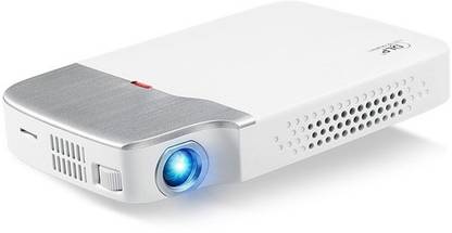Punnkk P10 DLP Mini Projector Android 5.1, WIFI & Bluetooth 4.0 with HDMI, USB,3.5mm Earphone & Inbuilt Battery Backup White (2500 lm / 1 Speaker / Wireless / Remote Controller) Portable Projector