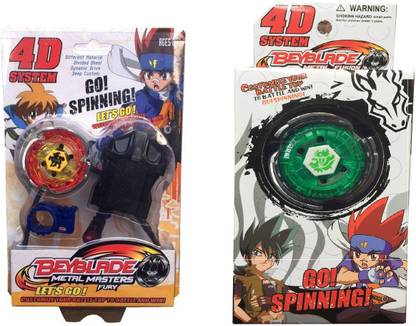 Assemble 4D Metal Fusion Double Power,dual launcher Power Blader Beyblade(Multicolor)-Pack of 2
