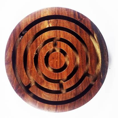 theperfectbazaar.com Wooden Labyrinth/Maze Game/Round Game Board Game Round 6" Party & Fun Board Game