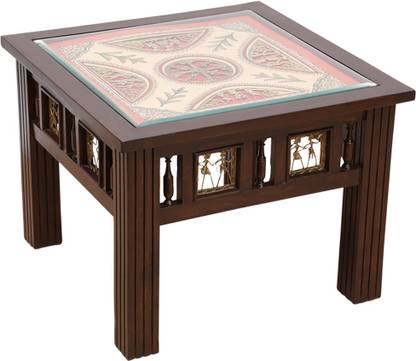 ExclusiveLane Pure Teak Wood Solid Wood Side Table