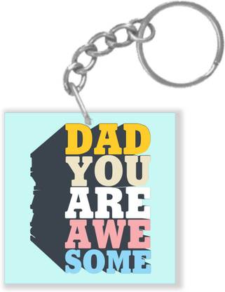 GIFTSMATE Fathers Day Gifts Awesome Dad Keychain Keyring for Father Key Chain