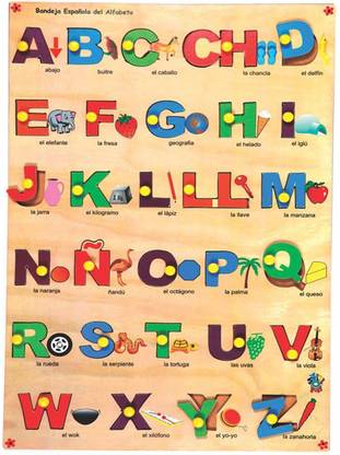 SKILLOFUN Spanish Alphabet Picture Tray