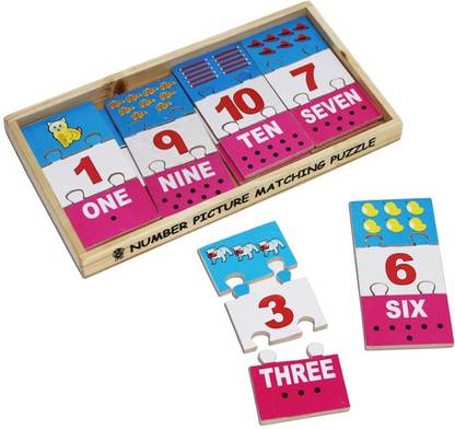 SKILLOFUN Number Picture Matching Strips