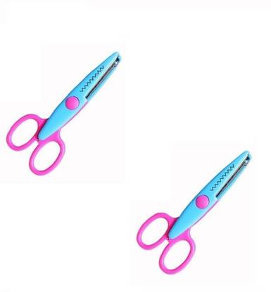 PINDIA Set Of 2Pc Art & Craft Zigzag Border Edge Cutting Multicolor Scissors Random Color Random Design. Scissors