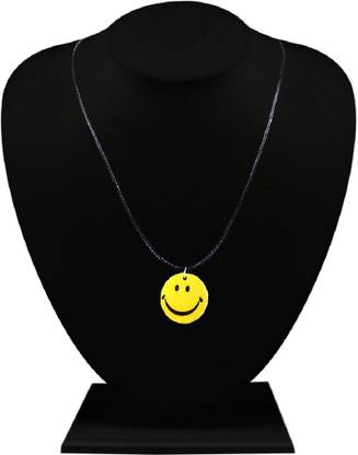 Silverstoli Yellow Smiley Face Design Cute Pendant Alloy