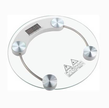 MEZIRE Personal Weight Machine 8mm Round Glass Weighing Scale (Transparent) Weighing Scale  (Transparent) Weighing Scale
