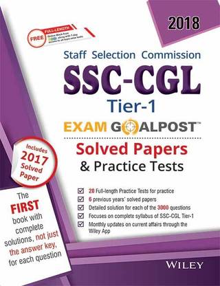 Wiley's Ssc-Cgl, Tier-1, Exam Goalpost, Solved Papers & Practice Tests, 2018