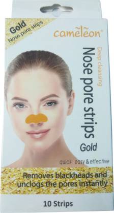 Cameleon Professional Range Nose Strips for Woman | Nose | Remove blackheads | with Gold Flavor Nose Strips (20 g) Wax