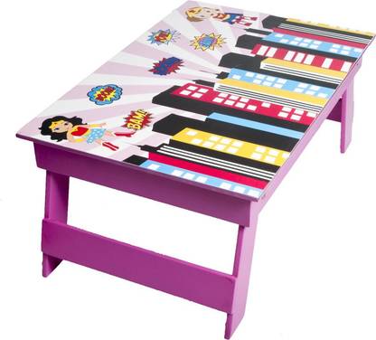 Lill Pumpkins Li'LL Pumpkins Folding Bed Tray Table to Study Play Learn Eat and Work - Pink Buildings Design Engineered Wood Study Table