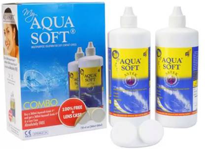 AQUASOFT Combo Pack (360ml+360ml) Multi Purpose Contact Lens Solution