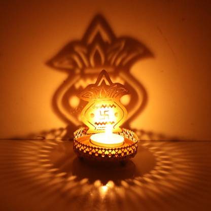 JaipurCrafts Kalash Designer Iron 1 - Cup Tealight Holder