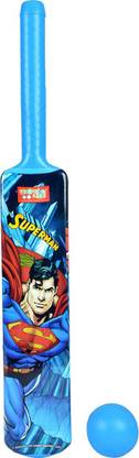 Superman Large Plastic Bat with Ball Cricket Kit