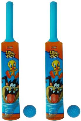 LOONEY TUNES Kids First Set of 2 Bats & Balls Cricket Kit
