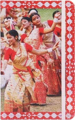 toshakhana with Elastic Closure, Bihu Dance & Kareng Ghar Assam India - Indian Dance & Heritage Series A5 Notebook Ruled 180 Pages