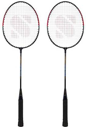 shakti Set Of 2 High Quality Aluminium Badminton Racket - Ideal for Advance Players Black Strung Badminton Racquet