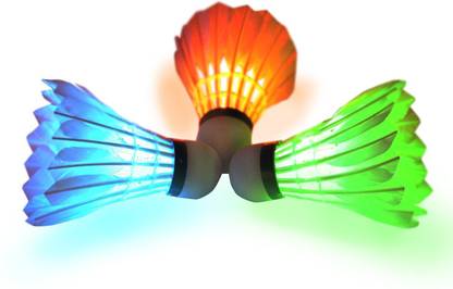 Quinergys ® Colorful Glowing LED Badminton Shuttlecock Birdies Lighting Glow LED Sports Light Flash Feather Shuttle  - White