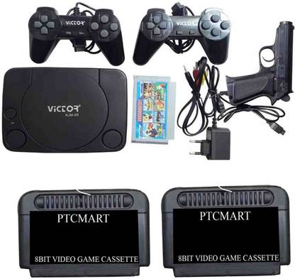 PTCMart 8 Bit Doremon tv video game with 2 cassettes Extra NA GB with Mario