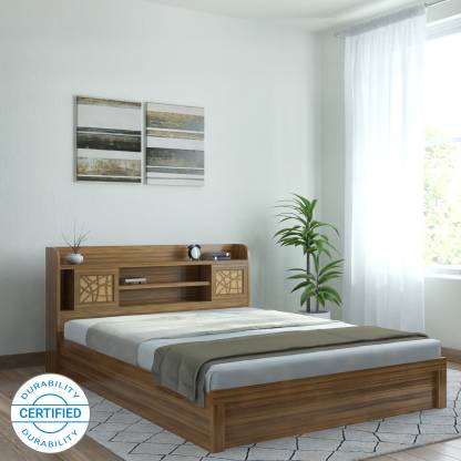 Spacewood Engineered Wood King Box Bed, King Bed In A Box With Frame