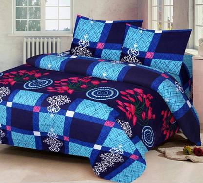 Home Delights 110 TC Polycotton Double 3D Printed Flat Bedsheet