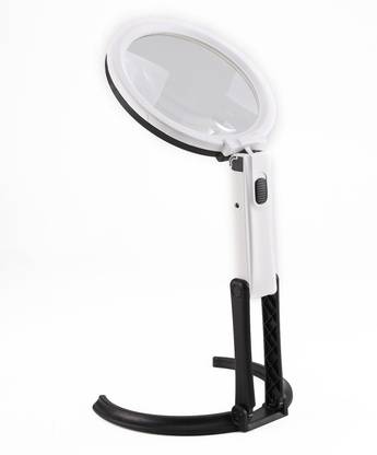 upalabdh Large Magnifying Glass With LED Light Lamp 5X Magnification Magnifier Glass Magnifier Reading Hands Free Stand